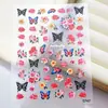 Pegatinas para Uñas Artísticas 5D con Relieve Corazón Cromado Dulce y Fresco Mariposa Dulce y Colorida Cruz 3D Pegatinas de Estuche Plano para Uñas