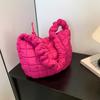 Bolsa Transversal de Ombro Feminina Estilo Coreano Moda Bolsa Bolinho Grande Capacidade Roupas Acolchoadas com Algodão Saco para Axila Bolsa Plissada Nuvem