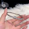 Pulsera de Titanio de Lujo Ligero Sentido de Alta Gama Zircón para Mujer Sentido de Alta Gama Círculo de Estrella Gimmel Cintura de Hombre Pequeño Pulsera para Pareja Pulsera Pulsera Joyería