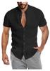 2022 Amazon Ebay Aliexpress Cárdigan de Lino de Verano para Hombre con Cuello en V, Cuello Mao y Manga Corta, Talla Grande