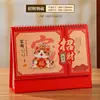 Calendário de Mesa Estilo Nacional Vazado 2027 Personalizado com Hot Stamping Papel Perolado Calendário Alta Aparência Artesanato com Pingente Calendário de Mesa para Desktop