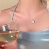 Collar de mariposa con piedra ojo de gato, fresco y dulce, para mujer, lujo ligero, alta gama, elegante, accesorio de cadena para clavícula versátil para el día a día
