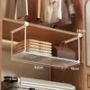 Cesta de extracción para armario Mesa Armario Cesta colgante Estante de almacenamiento de cabecera de dormitorio Estante de almacenamiento colgante sin perforaciones Estante para armario de cocina