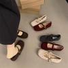 Zapatos Planos Franceses Mary Jane Suaves Zapatos para Mujer 2025 Nuevos Otoño e Invierno Zapatos con Felpa Adicional Zapatos de Algodón Cálidos