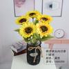 Flor artificial, flor falsa, flor de seda, sala de estar, piso, arte floral, rama alta, decoración floral, selección, girasol individual, girasol