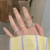 Anillo de resina simple creativo anillo liso anillo de perla nicho femenino avanzado traje de anillo acrílico juego de 3 piezas