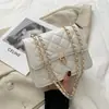 Bolsa Quadrada Pequena Popular Texturizada Francesa 2020 Nova Moda Moda Internet Celebridade Crossbody Bag Mulheres All-match ins Rhombic Chain