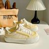 Zapatillas Baikuang Big Head Bread para mujer, zapatos blancos, combinables, 2025, elegantes, de nicho, B-9395