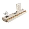 Estilo Nórdico Crema Moderno Simple Gabinete de TV de Pie Combinación de Mesa de Café Gabinete de Madera Maciza Gabinete de TV Minimalista Blanco Leche