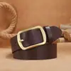 Cinto de Couro Masculino com Fivela de Pino Perfurada na Cor de Cobre, Cinto Masculino Tendência Vintage no Atacado com Fivela de Argola D de Liga, Cinto de Cintura Estilo Antigo para Homens