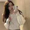 Nuevo suéter negro de cuello en V para mujer 2026, otoño e invierno, camiseta básica de manga larga, se puede usar como capa exterior, top versátil de punto con cuello halter