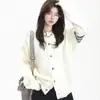 Diseño de estilo universitario suéter cárdigan de punto para hombre y mujer uso en pareja mangas a rayas suéter de punto trenzado abrigo moderno simple