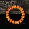 Pulsera de hueso de yak estilo Tíbet con cuentas de semilla de pasión, pulsera de un solo bucle de material vintage para hombres y mujeres, venta al por mayor