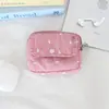 Porta-moedas Acolchoado de Desenho Animado Coreano, Bolsa de Cosméticos Doce e Fofa, Bolsa de Identificação Portátil, Porta-Cartões, Bolsa Pequena Diversa