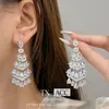 Venta Caliente Nuevo Estilo Pendientes de Danza de Pájaros de Gama Alta Pendientes Borla de Gota de Agua Pendientes de Diamante Brillantes Pendientes de Celebridad de Lujo Ligero para Mujer