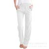 Pantalones Casuales de Algodón y Lino de Talla Grande Transfronterizos Verano 2024 para Mujer Estilo Casual con Tirantes Pantalones Rectos Ebaywish