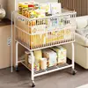 Estante de Almacenamiento Pequeño tipo Carrito para Uso Doméstico, Organizador de Bocadillos de Piso de Múltiples Niveles para Sala de Estar, Estante para Mochilas, Estante Móvil de Almacenamiento de Bocadillos