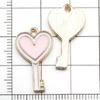 Colgante de Corazón de Aleación con Goteo de Aceite Rosa de Venta Caliente Transfronterizo Nuevo Colgante DIY Pulsera Collar Accesorios de Joyería