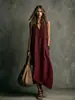 2026 Verano transfronterizo europeo y americano nueva moda chaleco de bolsillo sin mangas patchwork estilo vacacional vestido casual