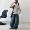Conjunto de Roupas de Outono para Meninas 2026 Novo Início de Outono Infantil Super Estiloso Moda Crianças Maiores Imitação de Duas Peças Camada Base Conjunto de Duas Peças
