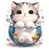Xian 23054 - Pegatinas de baño 3D transfronterizas con diseño de gato, pegatinas de pared para tapa de inodoro, pegatinas decorativas autoadhesivas renovadas