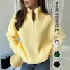 AliExpress eBay Primavera Otoño Nueva Ropa de Mujer Holgada Abrigo Capa Base Versátil Tejido Cremallera Jersey Estilo Perezoso Suéter