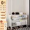 Estantería de almacenamiento de cocina independiente, gabinete de almacenamiento funcional de varias capas para montaje en pared con una encimera de losa de roca para cortar y servir alimentos