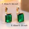 Pendientes de Piedra Preciosa Rectangular Multicolor Rongxing Transfronterizos, Montura de Cuatro Garras, Diseño Simple, Pendientes para Mujer para Mercados Internacionales