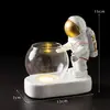 Jarrón hidropónico creativo de astronauta estilo ins nórdico, pequeño adorno para sala de estar, escritorio del hogar, decoración