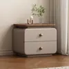 Pequeno armário de cabeceira estilo creme sem instalação, uso doméstico simples vintage, mesa de cabeceira de armazenamento de quarto minimalista novo moderno
