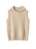 Suéter de cachemira pura para mujer, chaleco holgado sin mangas con capucha, suéter informal cálido, camisa básica para otoño e invierno