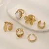 Anel Aberto Exagerado Personalizado Mais Vendido no Exterior Moda Floral Barroco Forma Irregular Anel de Combinação para Empilhar