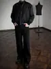 Calça Jeans Casual de Alta Qualidade 008 Segunda Geração Costurada à Mão em Sarja Crua Preto e Branco Corte Reto Linha A Lavagem Leve Levemente Elástica