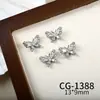 Joias para Nail Art da Nova Série Borboleta, Zircônia Brilhante de Luxo Acessível Borboleta Vazada Cor White K Acessórios de Unha Usáveis