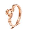 Anillo Corona Amor de Venta Caliente Transfronterizo para Mujer, Nicho Lujo Ligero, Apertura Estilo Europeo y Americano, Anillo de Pareja de Mano de Moda
