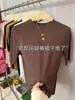 Camiseta elegante para mujer, de un solo hombro, con cuello mao pequeño y manga de tres cuartos, capa base versátil de color liso, elegante top interior de manga corta