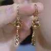 Brincos de franja com bola de diamante cor de marrom Maillard, elegantes e delicados, super brilhantes, de alta qualidade, luxuosos e versáteis, estilo coreano