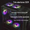 Jijia Chassis Fan, Colorido Interno e Externo Emissor de Luz Abertura Fina, Dupla Face Rgb Interno e Externo Emissor de Luz 12cm Ar de Resfriamento Silencioso