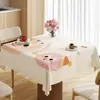 Mantel Cuadrado de Dibujos Animados Impermeable y a Prueba de Aceite Sin Lavar Cubierta Cuadrada para Mesa de Comedor Mesa de Café con Sentido de Atmósfera Mantel de Mesa de Comedor de PVC Resistente al Calor