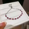 ¡Historia de Flores Azul Marino! Pulsera de Flor de Circonita para Mujer, Lujo Ligero, Sensación de Alta Gama, Accesorio de Mano Elegante y Versátil al por Mayor