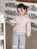 Roupas infantis Vimood, jaqueta acolchoada de plumas para meninas, casaco de inverno, peça leve com capuz 90% plumas, roupas para bebês meninas