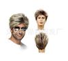 Peluca de hombre, moda de comercio exterior europea y americana, cabello corto, textura de colores mixtos, cabello corto y liso, hermoso y esponjoso, tocado de fibra química