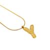 Collar con Colgante de Acero Inoxidable 26 Letras Patrón de Lava Europeo y Americano Transfronterizo Diseño Plisado en Relieve Joyería 18K para Hombres y Mujeres