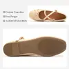 Sapatilhas de Ballet Planas com Tiras Cruzadas e Tecelagem de Laço, Solas Macias, Confortáveis para Ficar em Pé por Muito Tempo Sem se Cansar, Sapatos do Dia a Dia para Mulheres