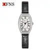 Reloj de Mujer Transfronterizo Ofns Moda Simple Retro Escala Romana Tres Manecillas Correa de Reloj de Cuarzo Elegante y Exquisito para Mujer