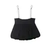 Para Comercio Exterior Transfronterizo Europeo y Americano Ropa de Mujer Aliexpress Más Vendido Verano Simple Versátil Negro Floral Camisola Chaleco