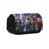 Estuche para lápices Roblox con tapa abatible Estudiante Caja de papelería de gran capacidad Estuche para lápices de poliéster estampado Estuche para lápices de gran capacidad
