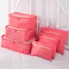 Conjunto de Armazenamento para Viagem Bolsa de Armazenamento em Tecido Oxford Organizador de Roupa Íntima e Sutiã Bolsa de Armazenamento Bolsa de Armazenamento para Mala Conjunto de Seis Peças