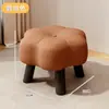 Banqueta Pequena para Uso Doméstico, Banqueta Baixa com Design Floral, Banquinho para os Pés na Sala de Estar, Pequeno Banco para Sentar, Banqueta para Trocar Sapatos na Entrada, Bancada Pequena Resistente e Durável
