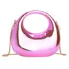 2025 Nova Bolsa de Festa Transfronteiriça Corrente Mini Bolsa Lua Crescente Acrílico Bolsa Porta-Moedas Batom Bolsa Infantil Bolsa de Ombro